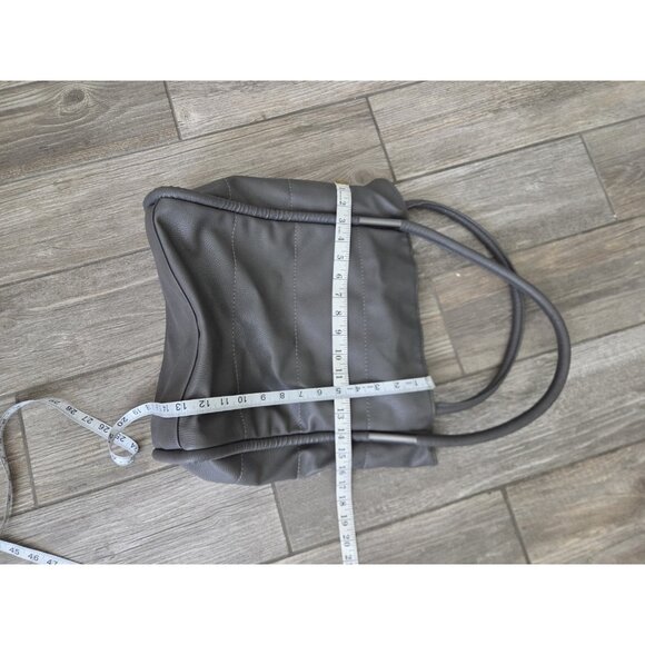 NEIMAN MARCUS Dark Gray Faux Pebbled Vegan Leather Shoulder Tote Bag Purse. Y2K - Picture 3 of 8